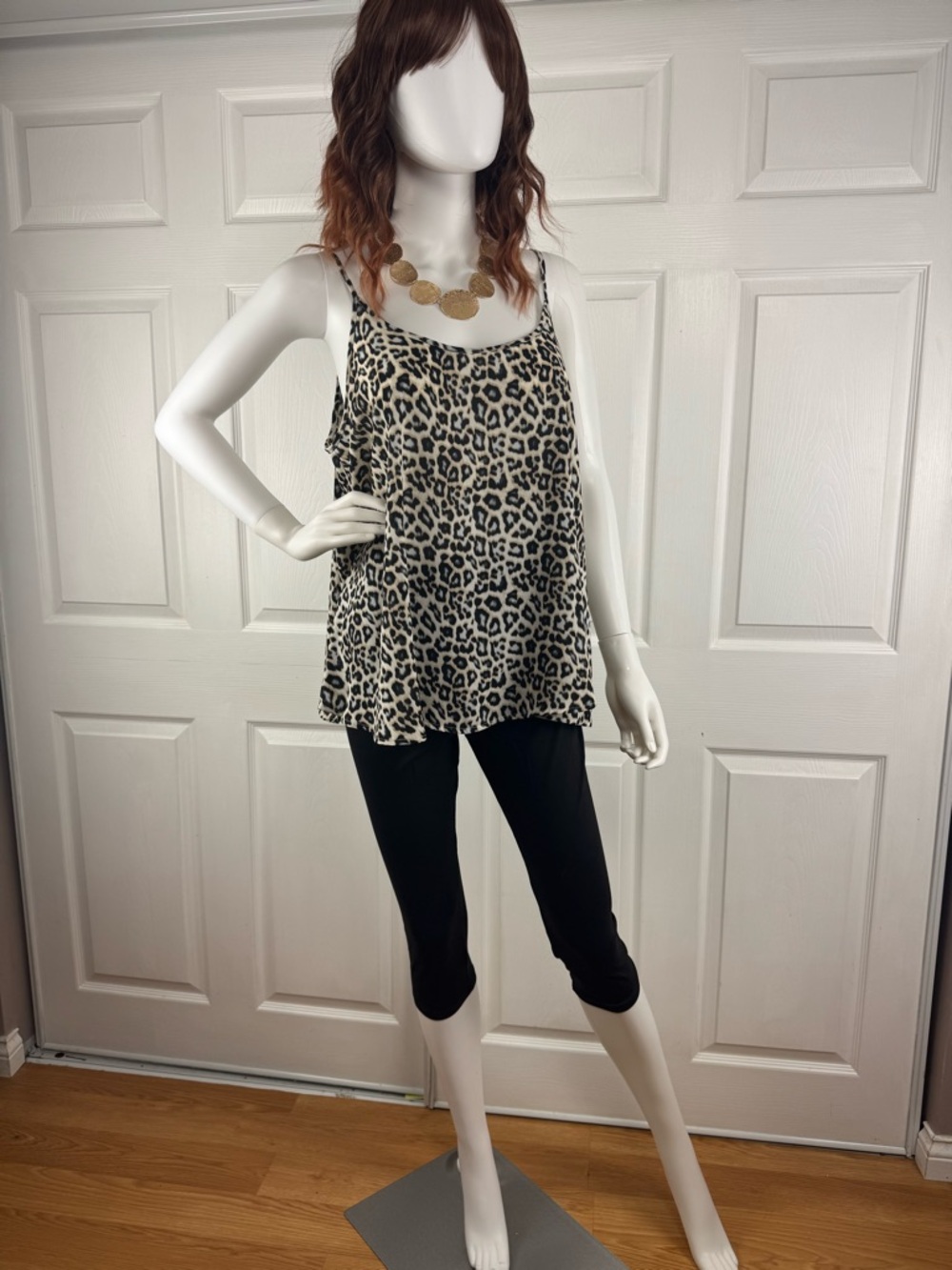 Apt. 9 Beige and Black Leopard Print Camisole
